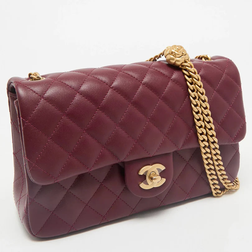 Chanel Camellia Crush Flap Bag – Black White Burgundy  (Medium)