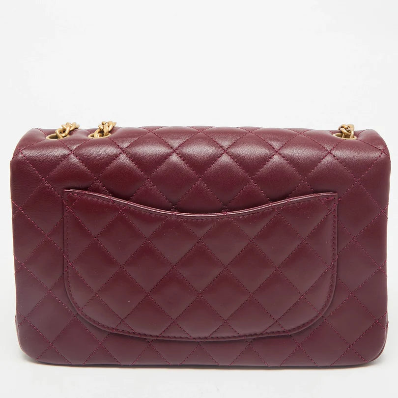 Chanel Camellia Crush Flap Bag – Black White Burgundy  (Medium)