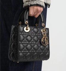 DIOR Small Lady Dior My ABCDior Bag- Black