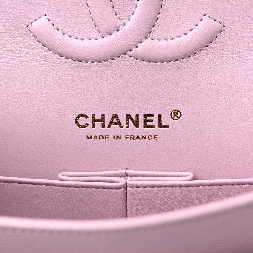 Chanel Jumbo Classic Double Flap Bag Lambskin Baby Pink & black